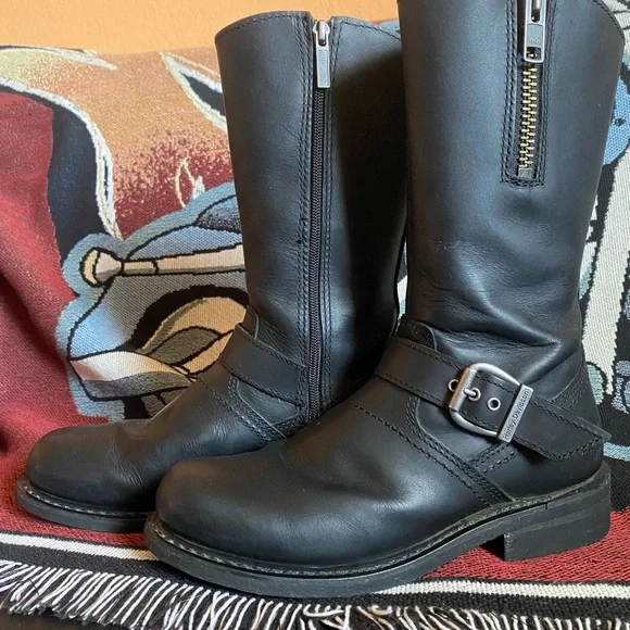 Harley-Davidson Women’s Black Leather Boots - Picture 2 of 5